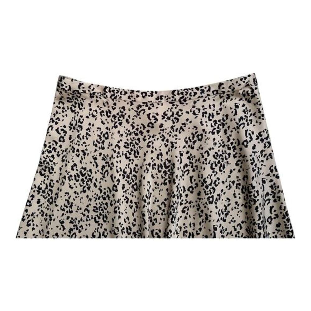J Jill Skirt Womens M Animal Print A-Line Beige Black Side ZIp Midi NWT Flowy